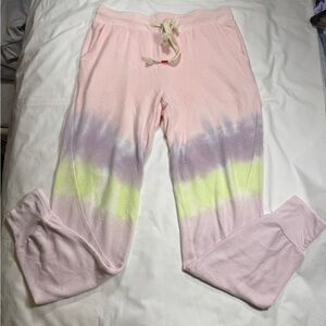 Wildfox Tie-Dye Jogger style Sweatpants - Pink, Purple, Yellow